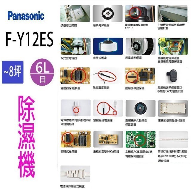現貨~~Panasonic 國際 F-Y12ES  6L除濕機(可退貨物稅)