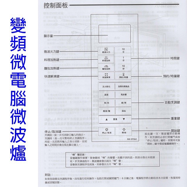 國際  NN-SF564    變頻微電腦 27L 微波爐(無轉盤)