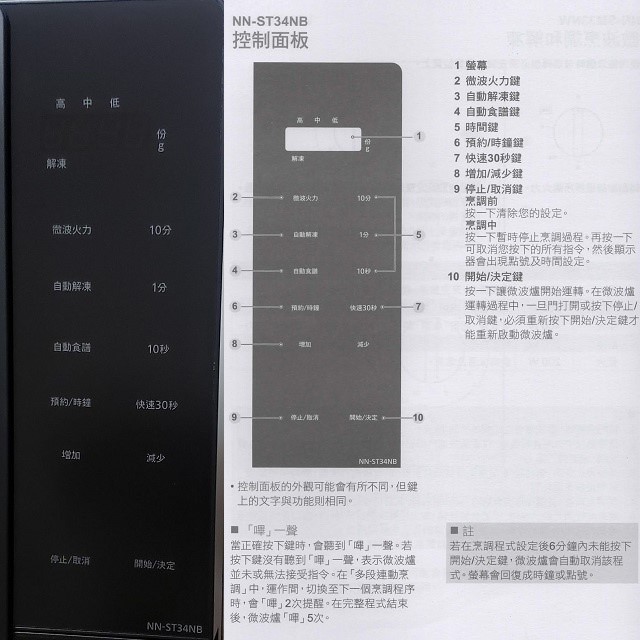 Panasonic 國際 NN-ST34NB  轉盤式微電腦25L微波爐