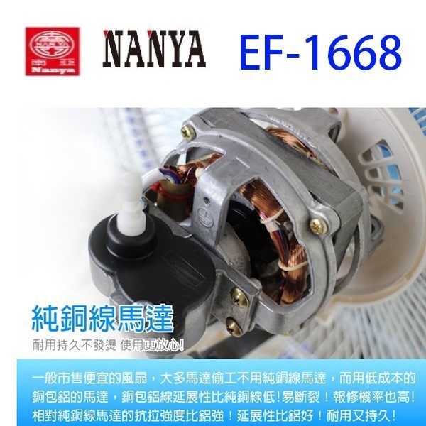 南亞 EF-1668  雙拉式16吋壁掛扇