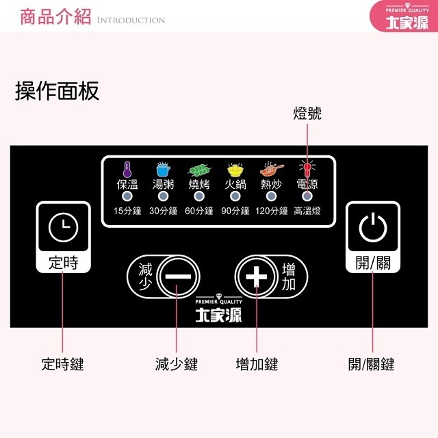 大家源 TCY-3911 微晶按鍵式電陶爐(不挑鍋)