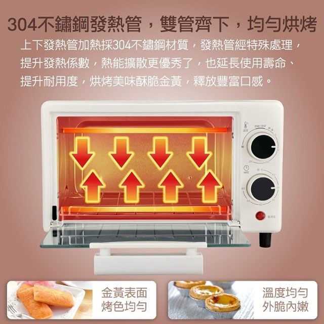 大家源 TCY-380801  雙旋鈕溫控8L電烤箱