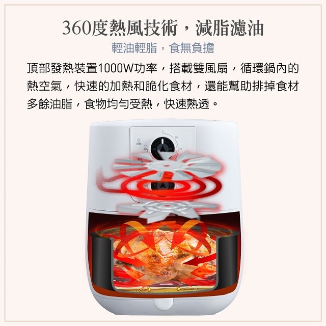 大家源 TCY-725002  美味油切 5L 氣炸鍋