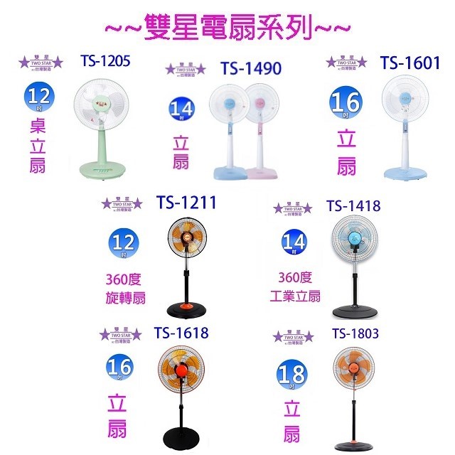 雙星 TS-1006 手提式10吋箱扇