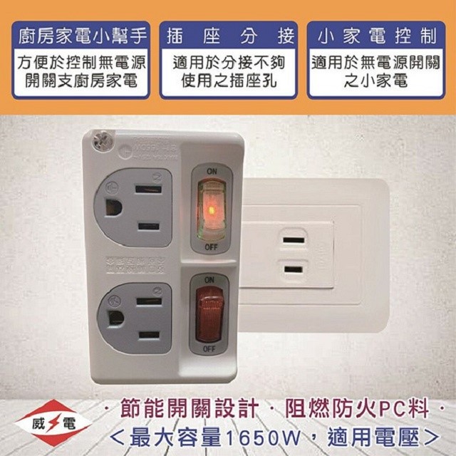威電 CB3221 高負載分接式插座