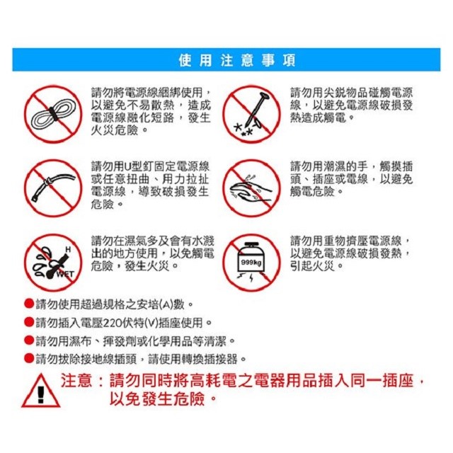 威電 CK2331  過載斷電3開3座延長線