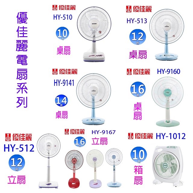 優佳麗 HY-1012  10吋箱扇