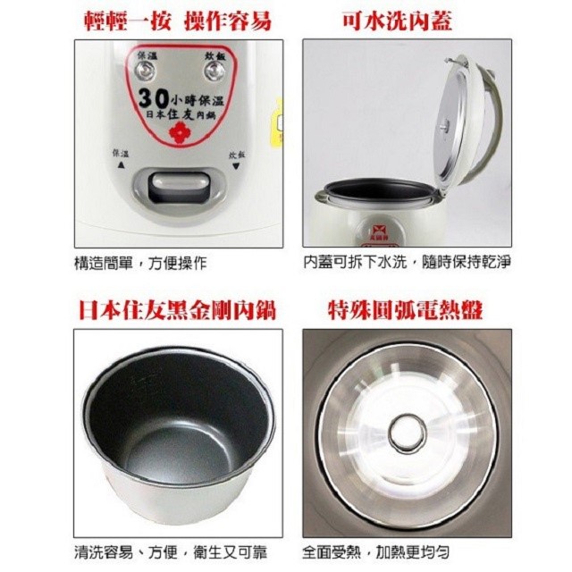 萬國 FS-0550 小金鋼３人份電子鍋