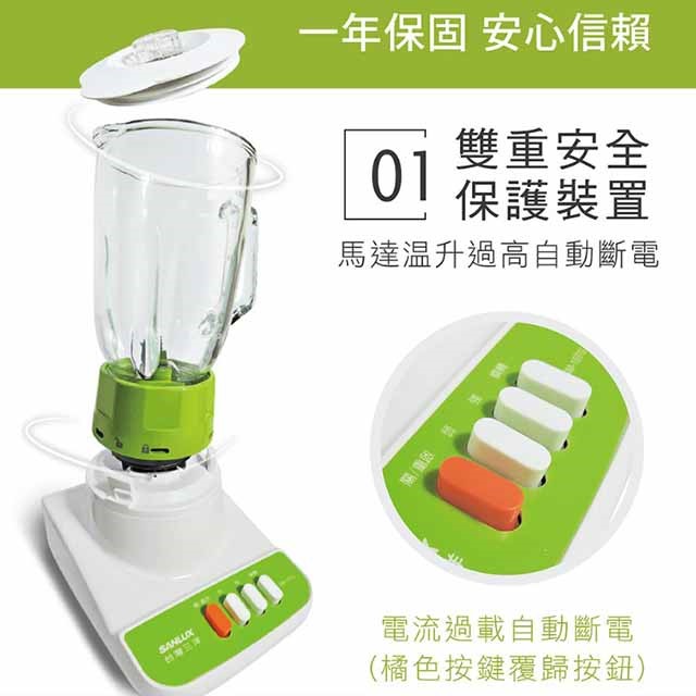 SANLUX 台灣三洋SM-15TG  玻璃杯1.5L果汁機