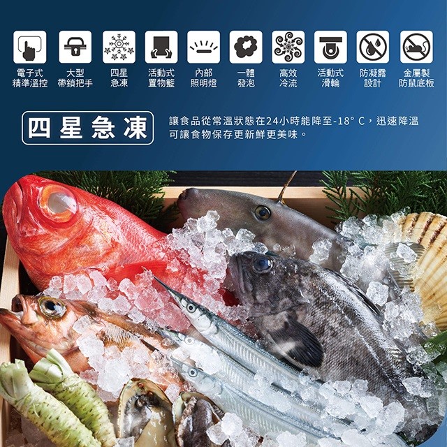HERAN 禾聯 HFZ-40L2V變頻臥式冷凍櫃(400L) (含基本安裝) 
