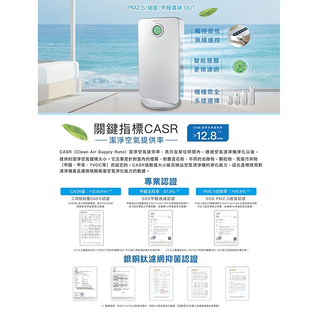 台灣三洋ABC-R12ACT空氣清淨機(12坪)