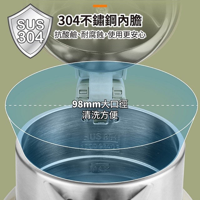 Kolin 歌林 PK-LN216  不鏽鋼雙層防燙快煮壺(1.7L)