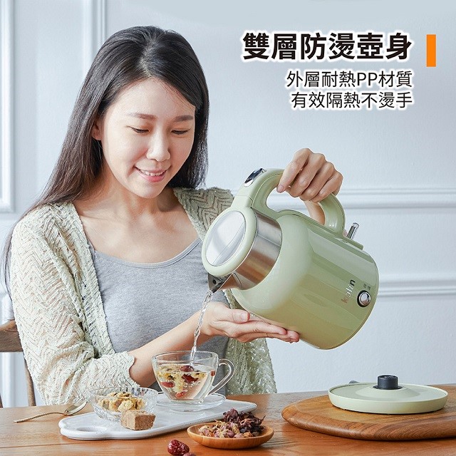 Kolin 歌林 PK-LN216  不鏽鋼雙層防燙快煮壺(1.7L)
