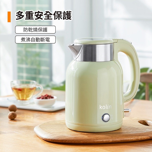 Kolin 歌林 PK-LN216  不鏽鋼雙層防燙快煮壺(1.7L)