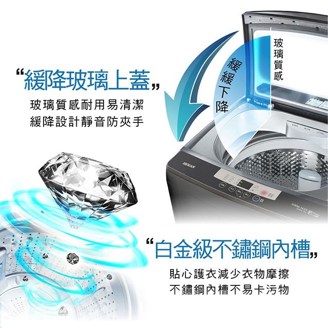 HERAN 禾聯 HWM-1433全自動 14KG洗衣機(含基本安裝)