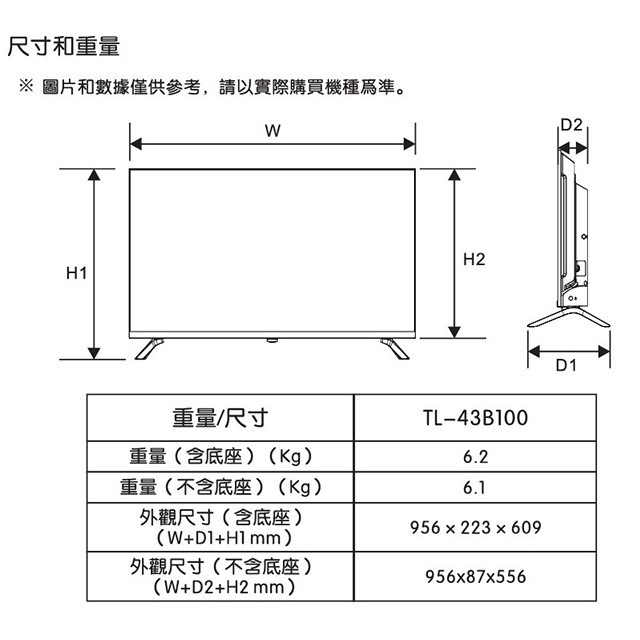 CHIMEI 奇美 TL-43B100  43吋液晶顯示器/電視 (含運無安裝)