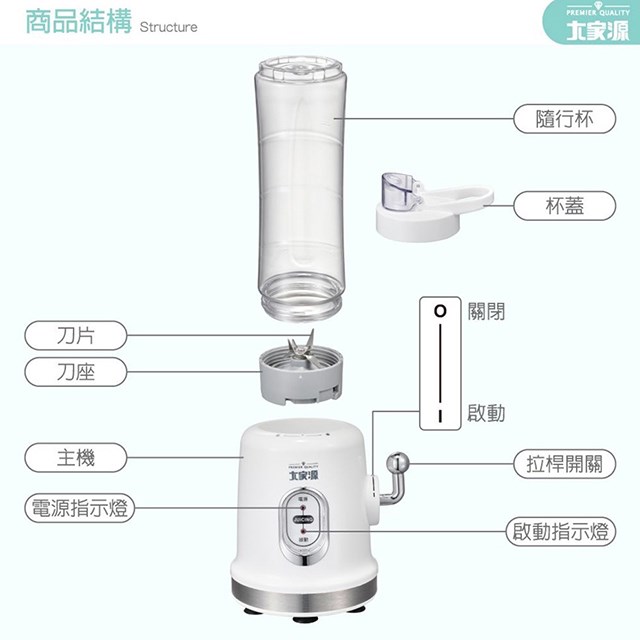 大家源TCY-662601 隨行杯果汁機(600ml)